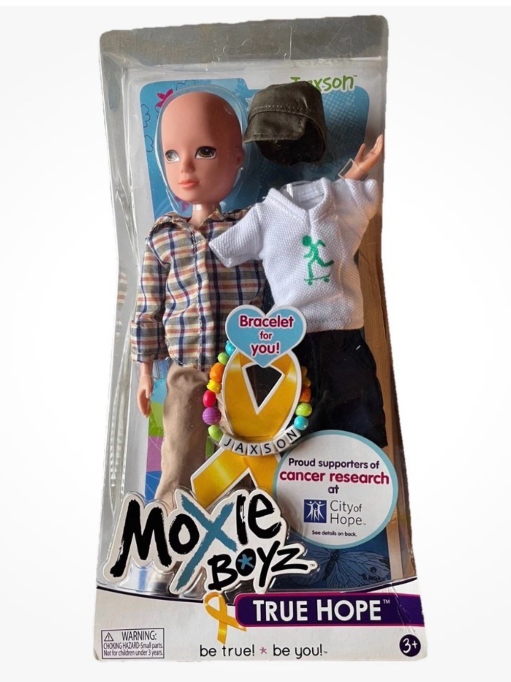 Moxie Boyz True Hope Jaxson Doll Bald Cancer Awareness MGA 11” New